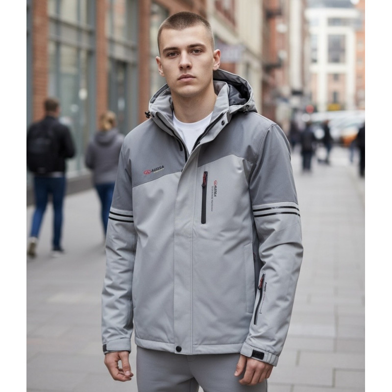 Куртка мужская Audsa термомембранная демисезонная водонепроницаемая ветровка весна осень,Черный, XL