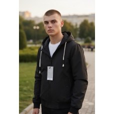 Куртка мужская Myst демисезонная короткая с капюшоном S-3XL,Черный, XL