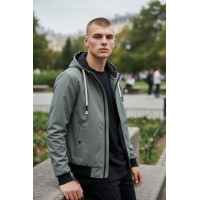 Куртка мужская Myst демисезонная короткая с капюшоном S-3XL,Оливковый, XL