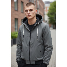 Куртка мужская Myst демисезонная короткая с капюшоном S-3XL,Хаки, XXL