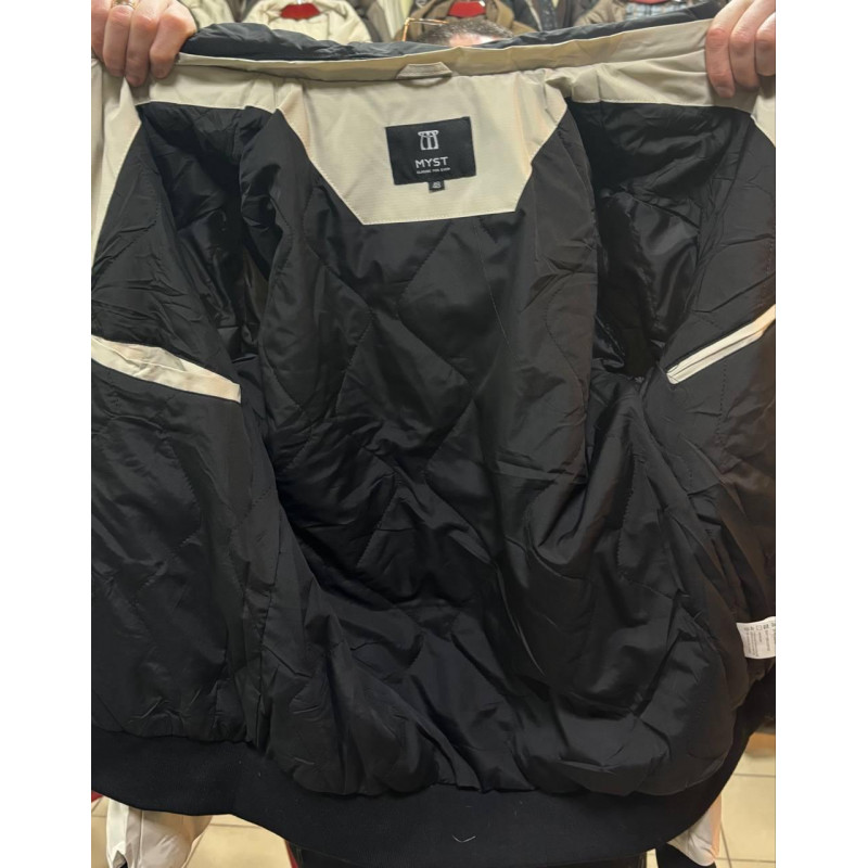 Куртка мужская Myst демисезонная короткая с капюшоном S-3XL,Молочный, XXXL