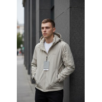 Куртка мужская Myst демисезонная короткая с капюшоном легкая весна осень S-3XL,Молочный, M