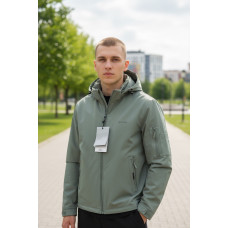 Куртка мужская Myst демисезонная короткая с капюшоном легкая весна осень S-3XL,Оливковый, L