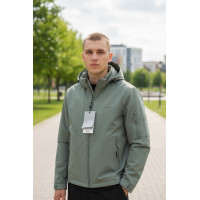 Куртка мужская Myst демисезонная короткая с капюшоном легкая весна осень S-3XL,Оливковый, M