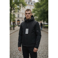 Куртка мужская Myst демисезонная короткая с капюшоном легкая весна осень S-3XL,Черный, M