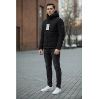 Куртка мужская Myst демисезонная короткая с капюшоном, холлофайбер, размеры S-3XL,Черный, XL