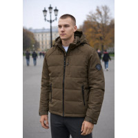 Куртка мужская Myst демисезонная короткая с капюшоном, холлофайбер, размеры S-3XL,Мокко, S