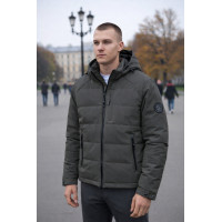 Куртка мужская Myst демисезонная короткая с капюшоном, холлофайбер, размеры S-3XL,Графит, M