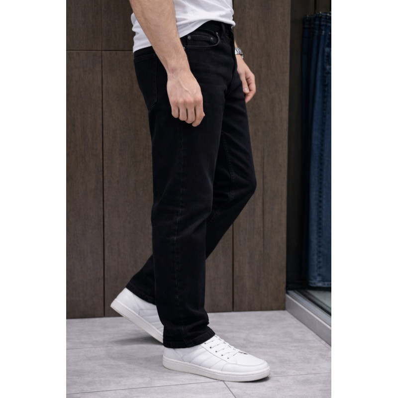 Джинсы мужские Franco Lucci большие размеры стрейч классические прямые  ,33  Черный