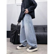 Широкие джинсы скейтер NLYB для мальчика подростка 10-17 лет на резинке baggy,Голубой 170-176