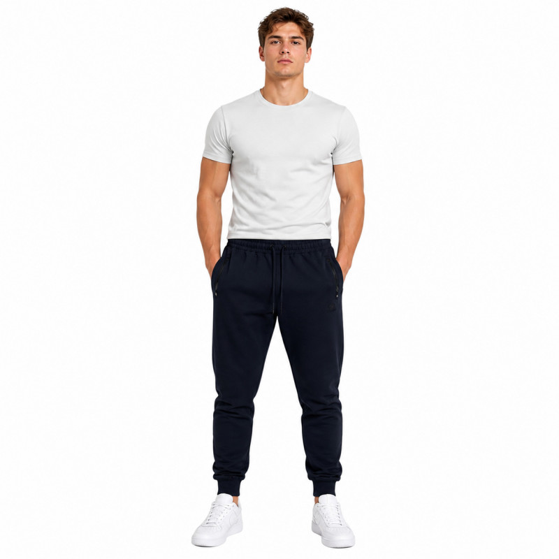 Спортивные штаны Lonn мужские больших размеров 4XL-6XL трикотажные хлопковые на манжетах,6XL, Темно-синий