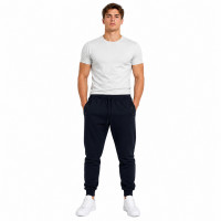 Спортивные штаны Lonn мужские больших размеров 4XL-6XL трикотажные хлопковые на манжетах,4XL, Темно-синий