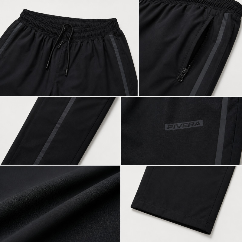 Спортивные штаны Piyera мужские ровные микрофибра M-XXXL легкие плащевка холодок с карманами на молнии,XXL, Черный
