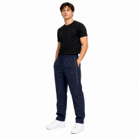 Спортивные штаны Piyera мужские ровные микрофибра M-XXXL легкие плащевка холодок с карманами на молнии,XL, Темно-синий