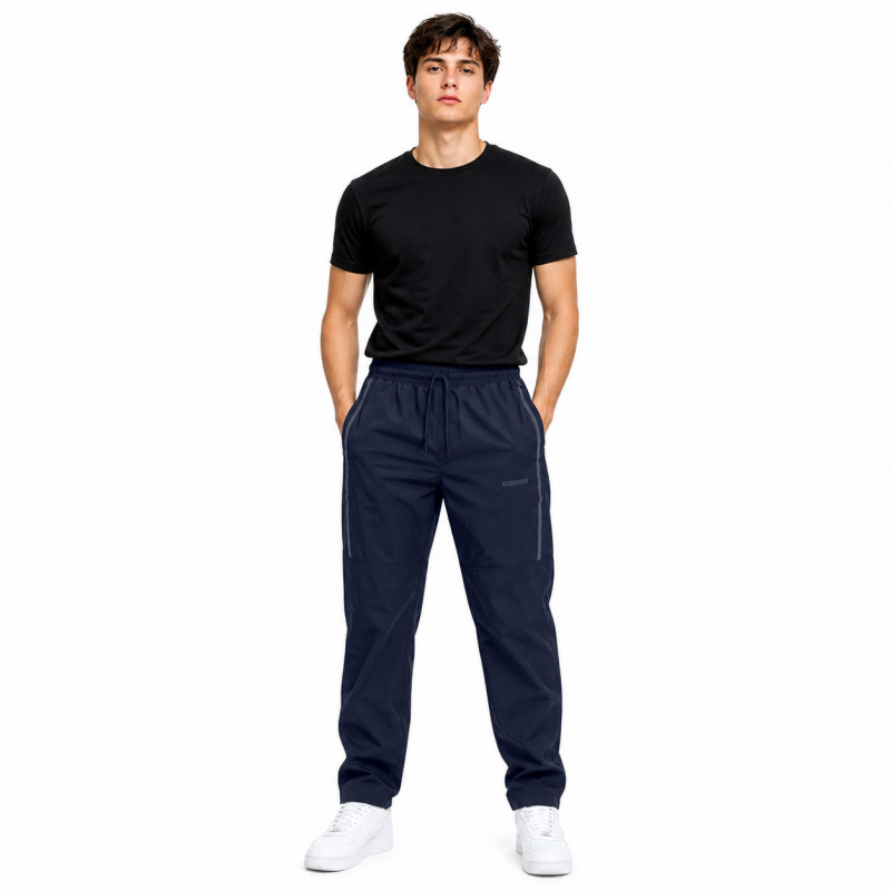 Спортивные штаны Piyera мужские ровные микрофибра M-XXXL легкие плащевка холодок с карманами на молнии,XL, Темно-синий