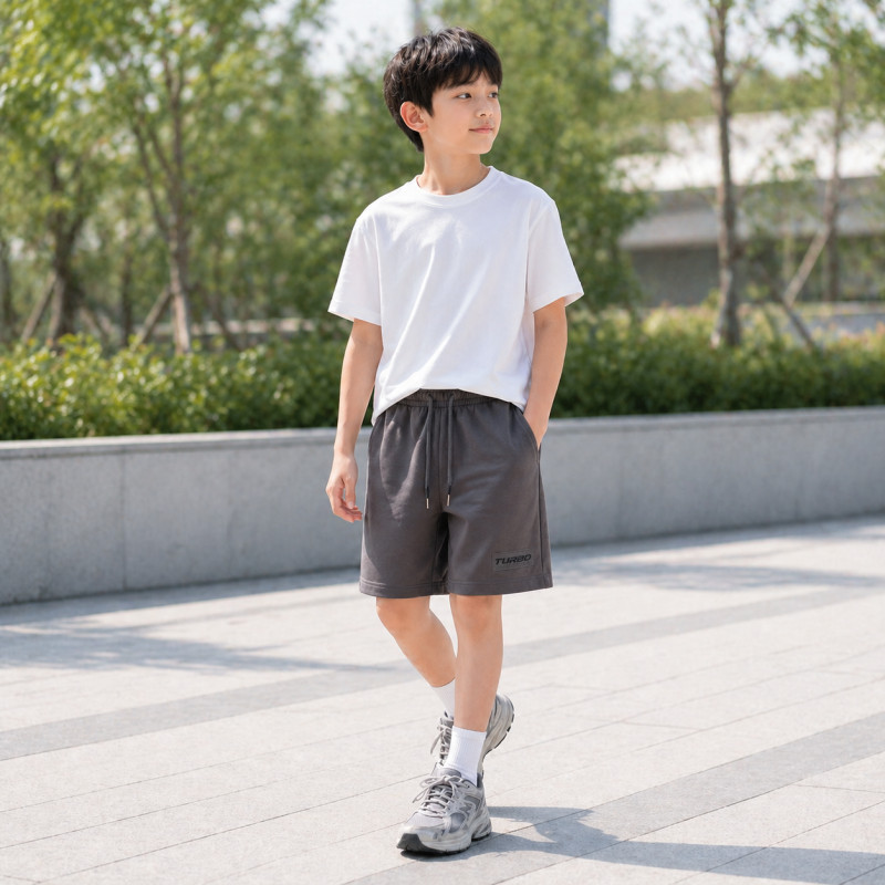 Шорты спортивные ABC для подростка 9-13 лет трикотажные на резинке летние, 146, Графит
