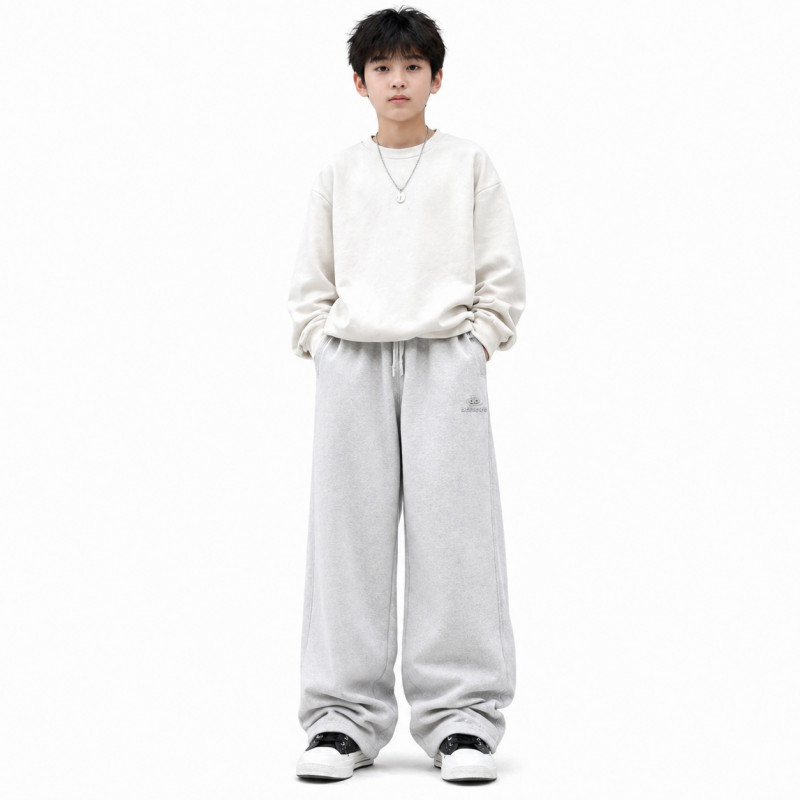 Штаны спортивные XIN.QD для мальчика 10-15 лет широкие багги,Серый, 152