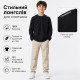 Футболка с длинным рукавом JP оверсайз для мальчика 9-16 лет 100% хлопок,Черный,  140