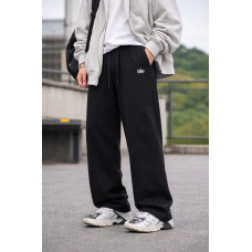 Штаны спортивные для мальчика 10-17 лет широкие baggy ТТ оверсайз трикотажные с резинкой,Черный 164