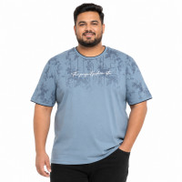 Футболка мужская Red Down большого размера 6XL-9XL хлопковая Турция для крупных мужчин,7XL,Морская волна