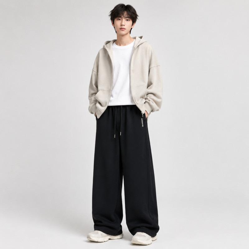 Спортивные штаны GMWL для мальчика 10-17 лет широкие багги streetwear,Черный, 158