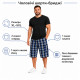 Бриджи шорты мужские Sport в клетку большие размеры XL-5XL легкие на резинке ,Белый с коричневым, 5XL