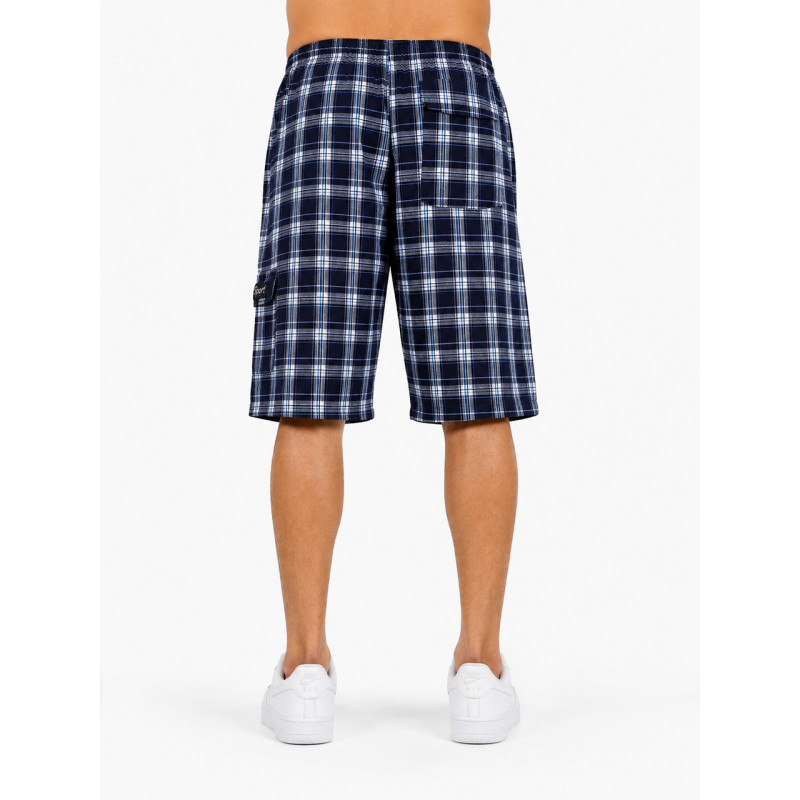 Бриджи шорты мужские Sport в клетку большие размеры XL-5XL легкие на резинке ,Синий с голубым, 4XL