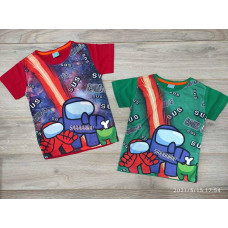 Футболка  AMONG US 5-9 лет Радуга, Размер детской одежды (по росту) 116, Цвета для пром Красный