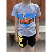 Футболка для мальчика 4-8 лет А4 авто, Размер детской одежды (по росту) 110, Цвета для пром Темно-синий