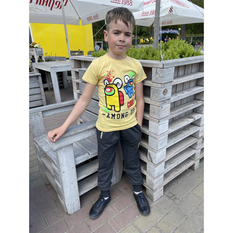 Футболка AMONG US для детей 2-7 лет COOL, Размер детской одежды (по росту) 98, Цвета для пром Желтый