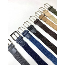 Пояс резинка плетёный 35 мм с классической пряжкой,Синий