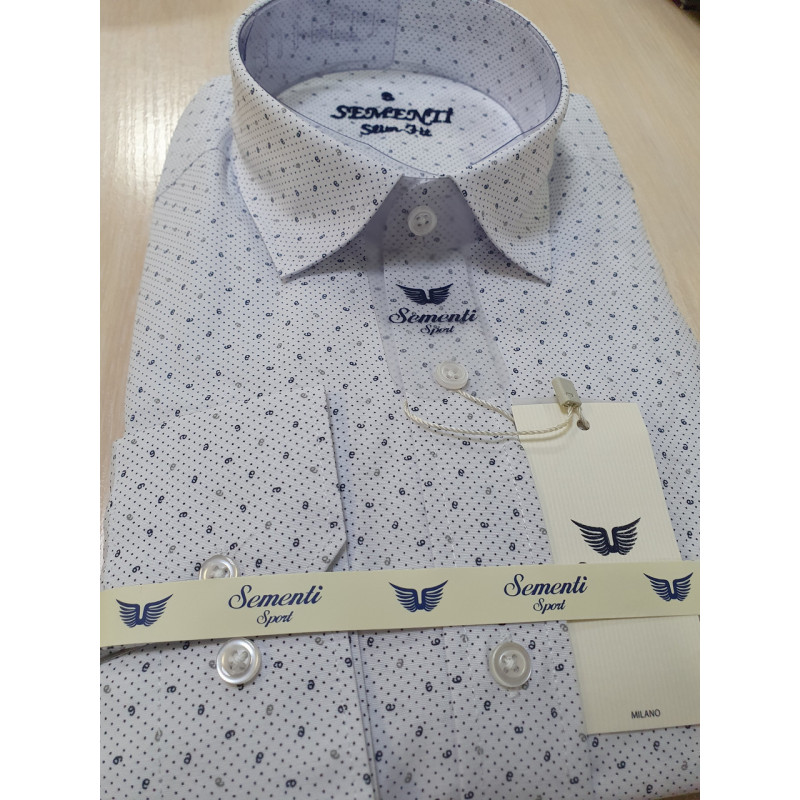 Мужская приталенная рубашка из хлопка с принтом SEMENTI , XXL, Бежевый