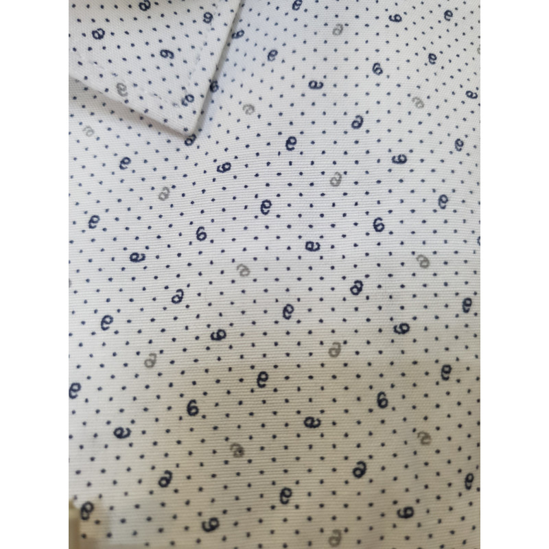 Мужская приталенная рубашка из хлопка с принтом SEMENTI , M, Белый