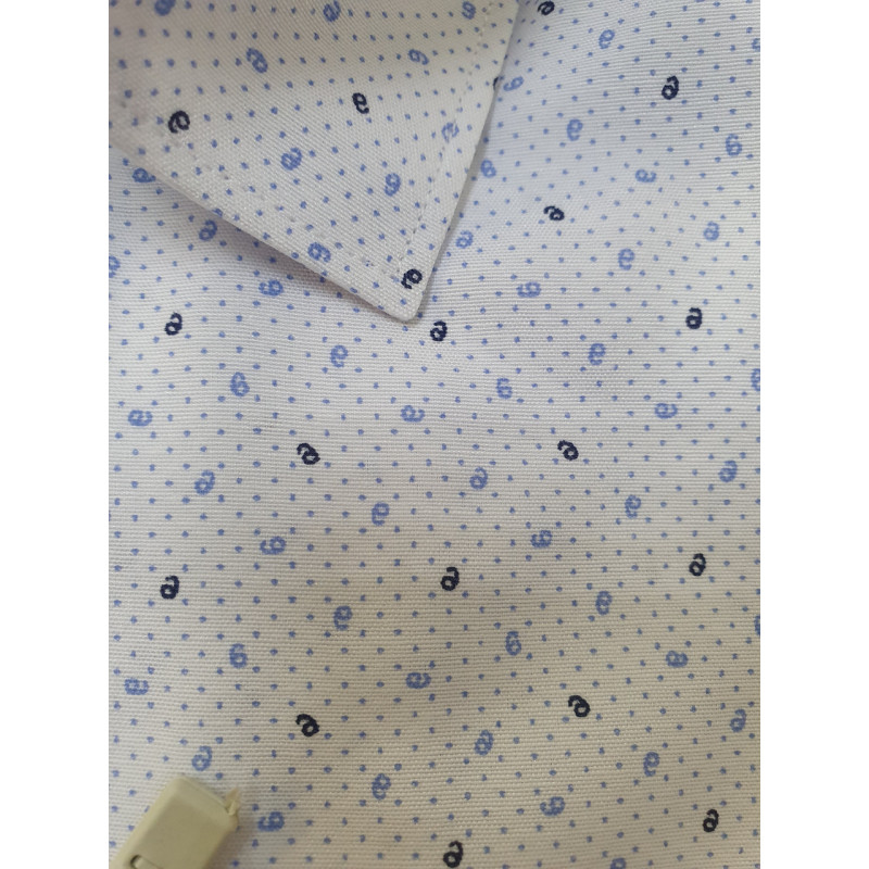 Мужская приталенная рубашка из хлопка с принтом SEMENTI , L, Бежевый