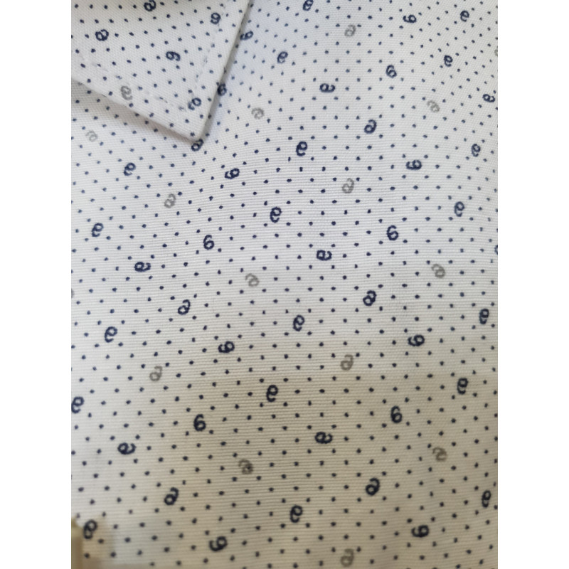 Мужская приталенная рубашка из хлопка с принтом SEMENTI , L, Бежевый