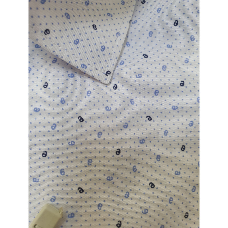 Мужская приталенная рубашка из хлопка с принтом SEMENTI , XXL, Белый