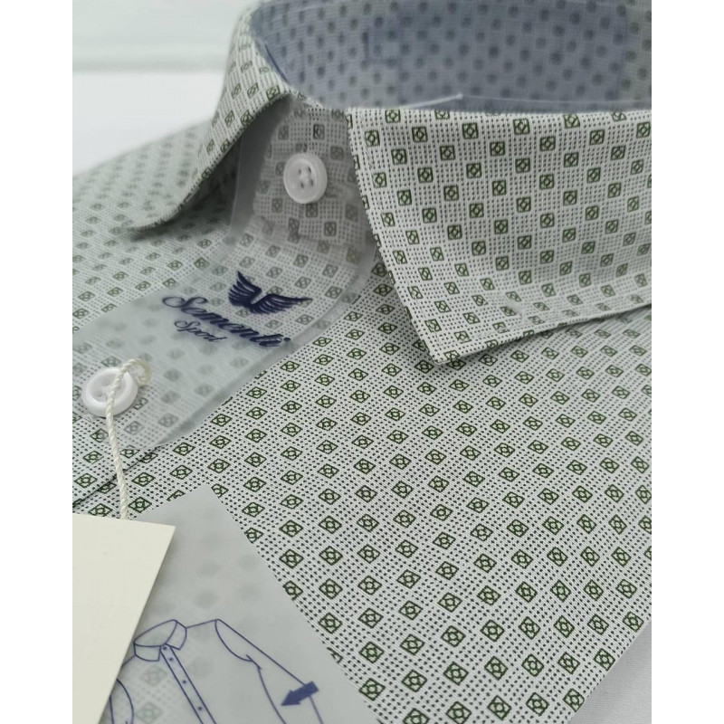 Легкая мужская рубашка Sementi с принтом, Турция, S, Голубой