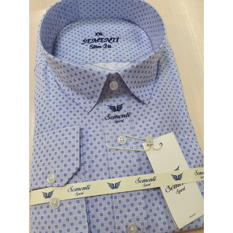 Легкая мужская рубашка Sementi с принтом, Турция, M, Серый