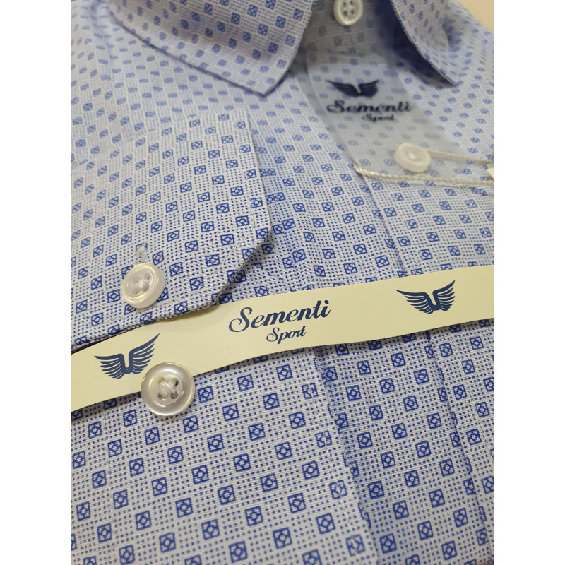 Легкая мужская рубашка Sementi с принтом, Турция, XL, Серый