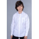 Рубашка BLUELAND белая с длинным рукавом для мальчика 5-9 лет арт.399, Белый, 128