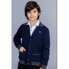 Пиджак-джемпер BLUELAND для подростка 9-16 лет арт.406, Темно-синий, 140