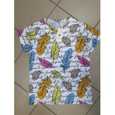 Футболка WOORAGE для детей 2-8 лет Лист 4061-7, Размер детской одежды (по росту) 104, Цвета для пром Белый