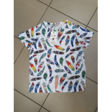 Футболка WOORAGE для детей 2-8 лет Перо 4061-8, Размер детской одежды (по росту) 104, Цвета для пром Белый