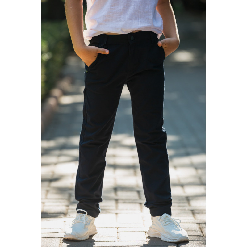 Брюки SERCINO коттон темно-синие для мальчика 5-9 лет  , Темно-синий, 140