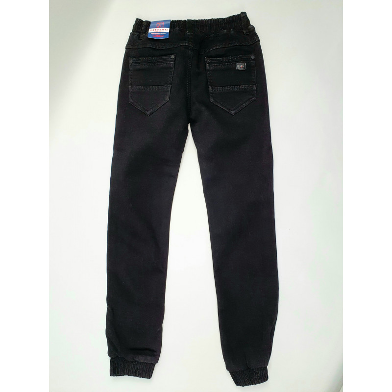 Джинсы теплые LIHONG черные для мальчика 3-11 лет арт 414-1, Черный, 134