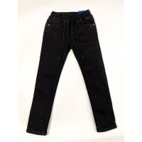 Джинсы теплые LIHONG черные для мальчика 3-11 лет арт 414-3, Черный, 134