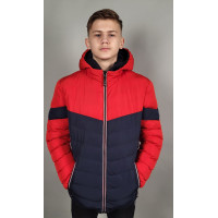 Куртка демисезонная CANADA для подростка10-16лет , Красный с синим, 158