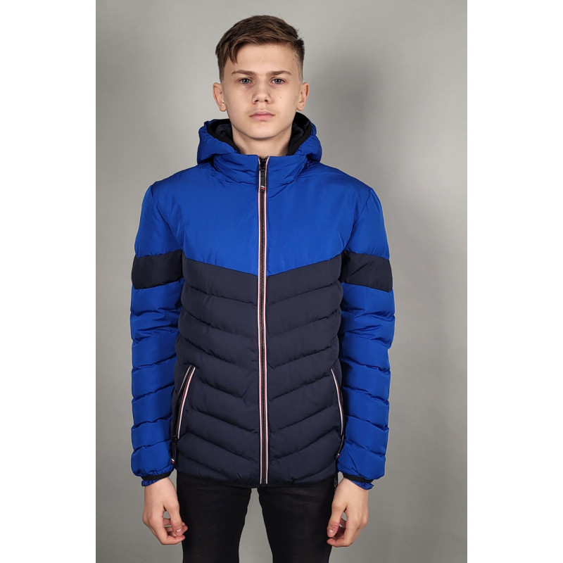 Куртка демисезонная CANADA для подростка10-16лет , Васильковый с синим, 152