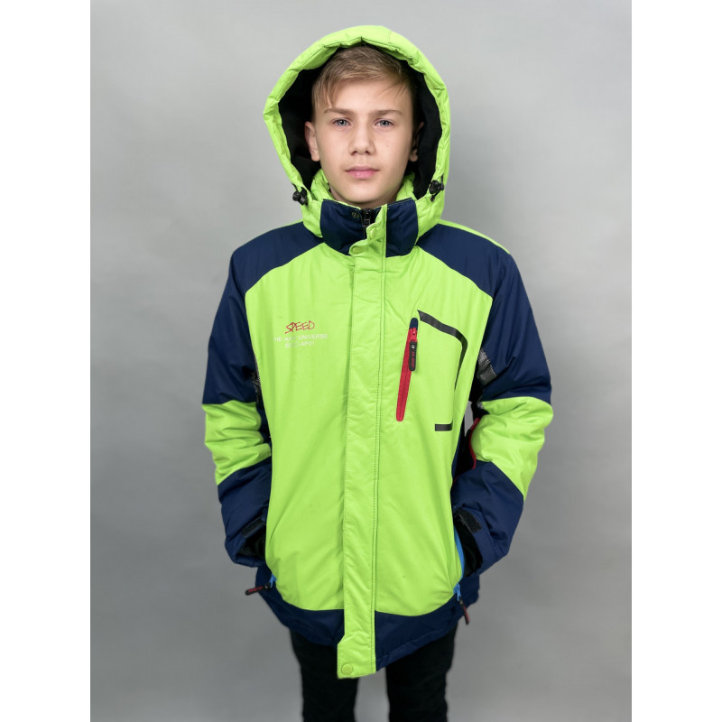 Куртка термо зима SPEED A-CLUB для подростка 10-16 лет арт.486, Салатовый, 152