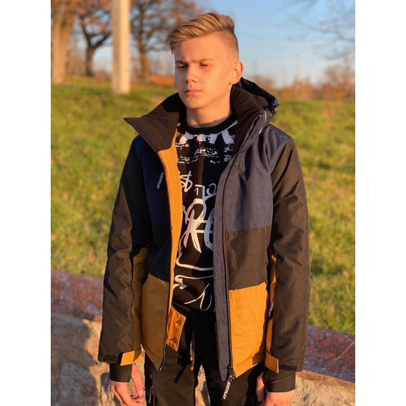 Куртка термо зима DL&AM для подростка 8-16 лет арт.505, Горчичный, 128